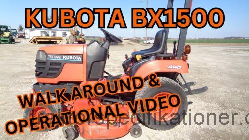 Kubota BX1500 tekniska specifikationer och recensioner