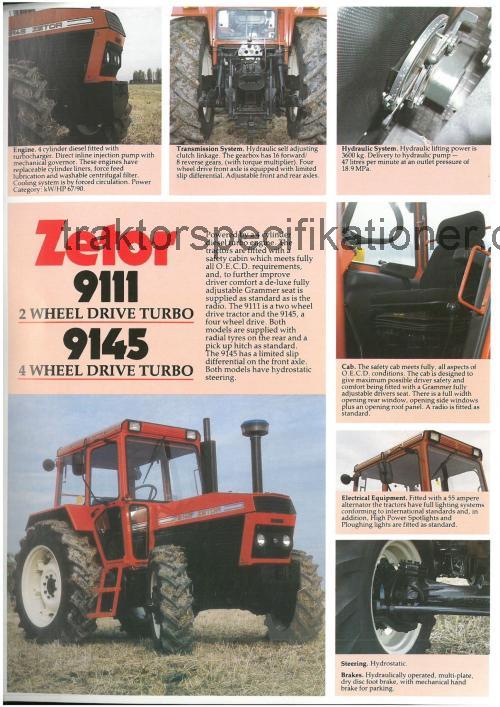 Zetor 9111 recensioner och tekniska specifikationer